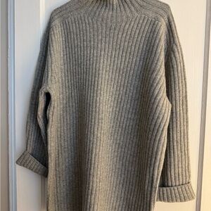 J. Crew Heather Gray Ribbed Sweater Dress